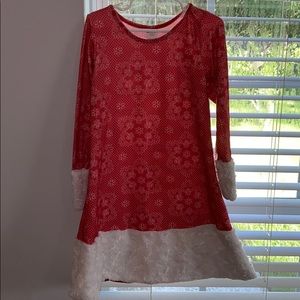 Little girls red holiday dress